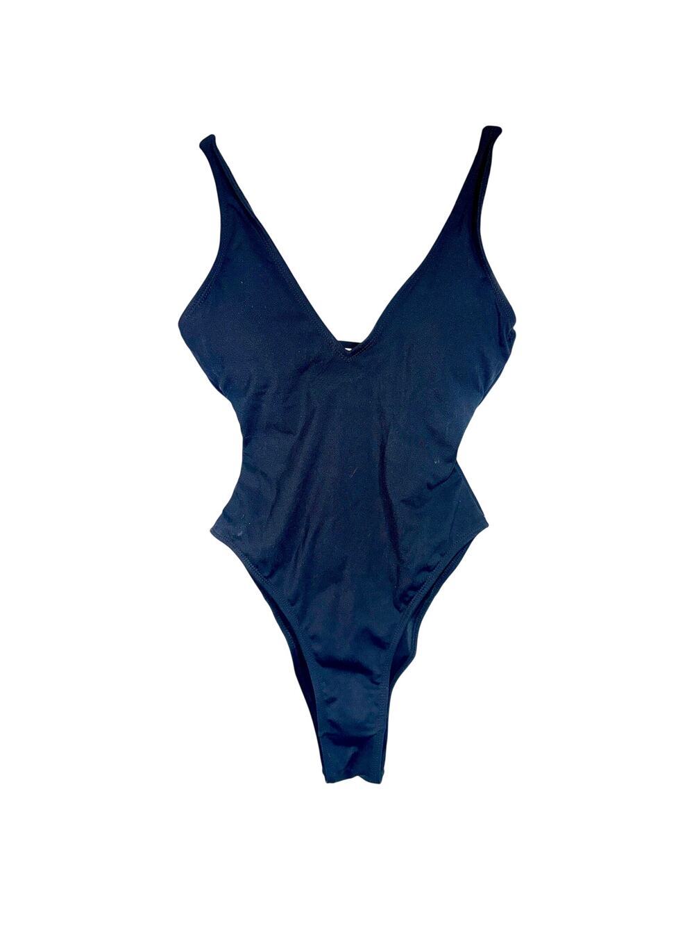 NWT TA3 Hi Cut Plungey Black Lace Up Corset One Piece Swimsuit Size XS Reg/Long